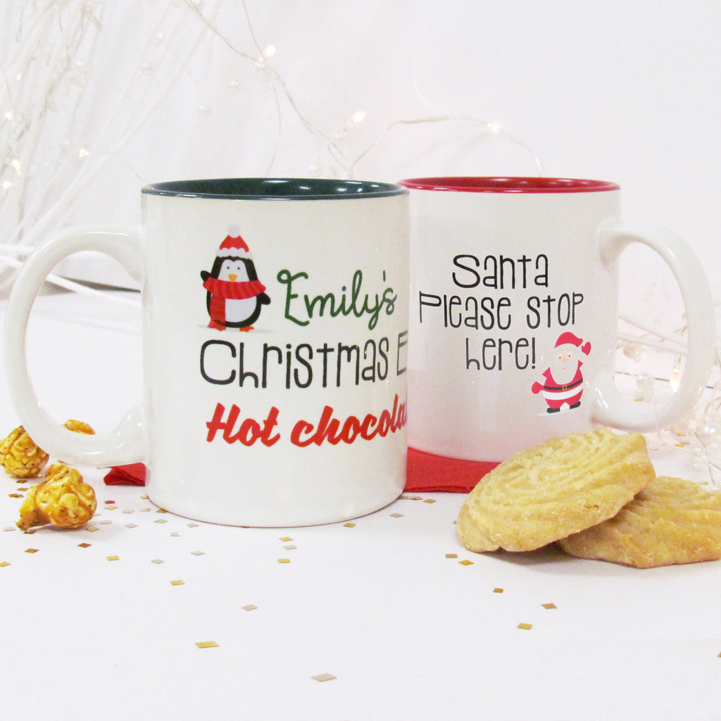 Custom Christmas mug with name for holiday gift giving