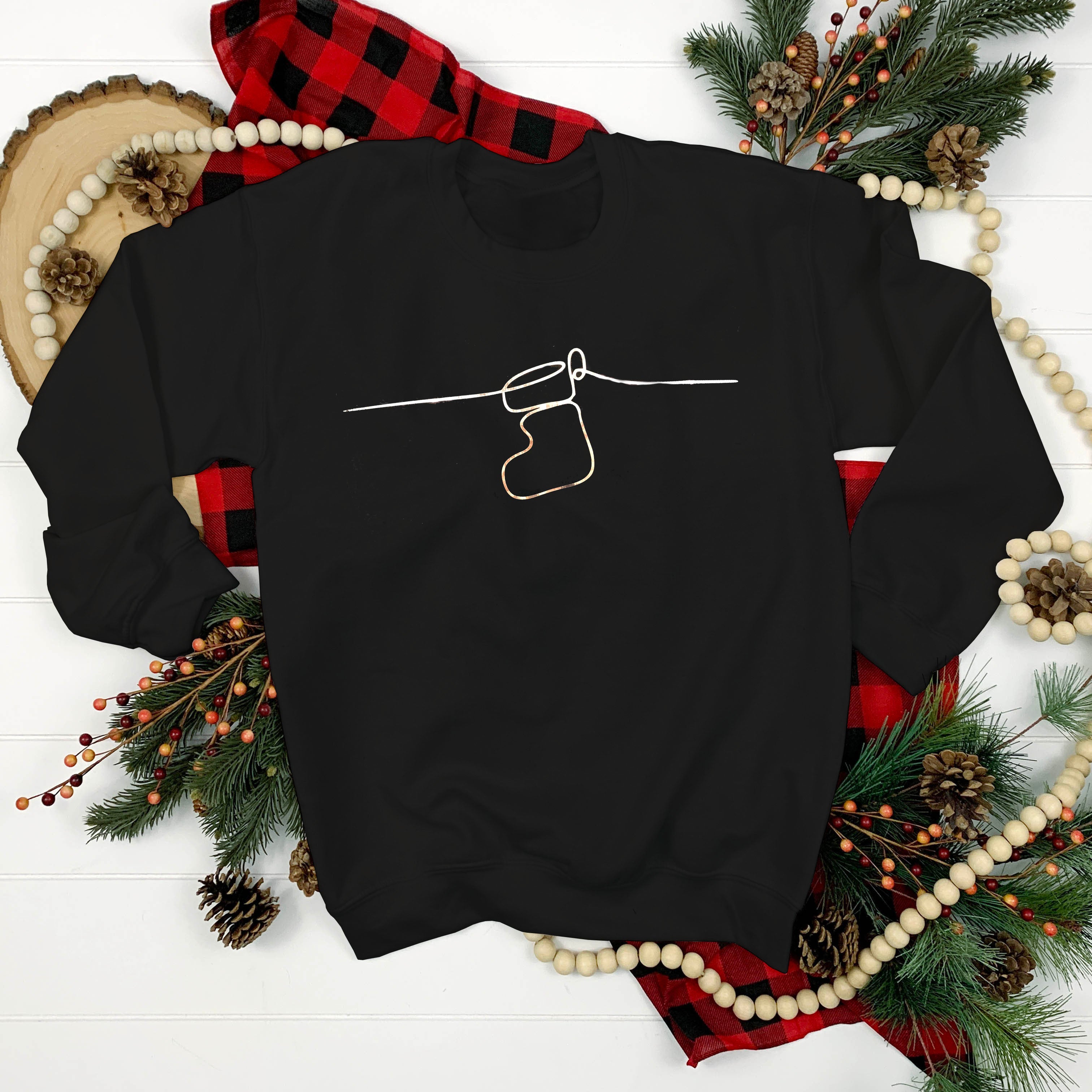 Christmas Jumper Hand drawn Silver Stocking