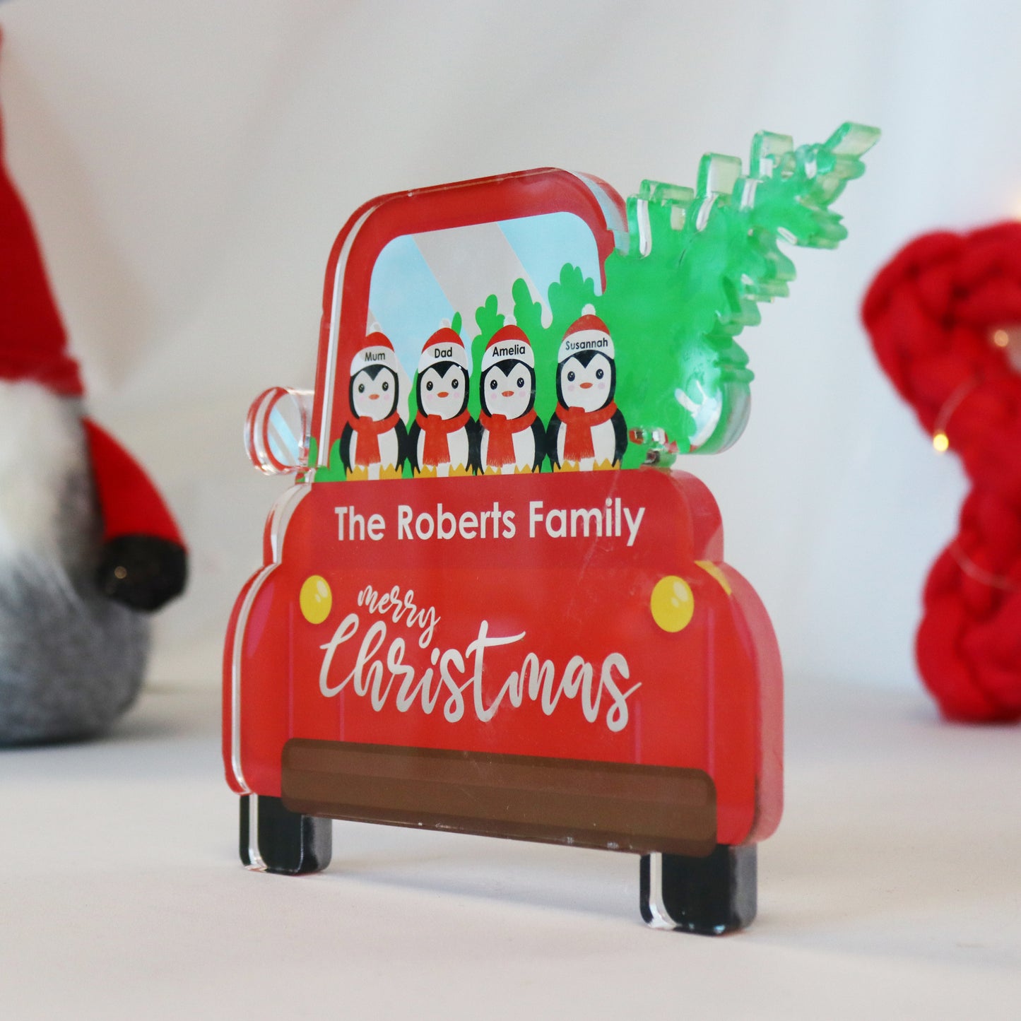 Personalised Family Christmas Penguin Ornament