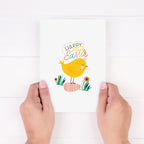 Handwritten message space inside Easter card