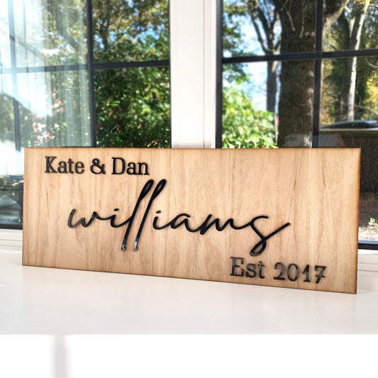 Personalised Couples Wooden Sign