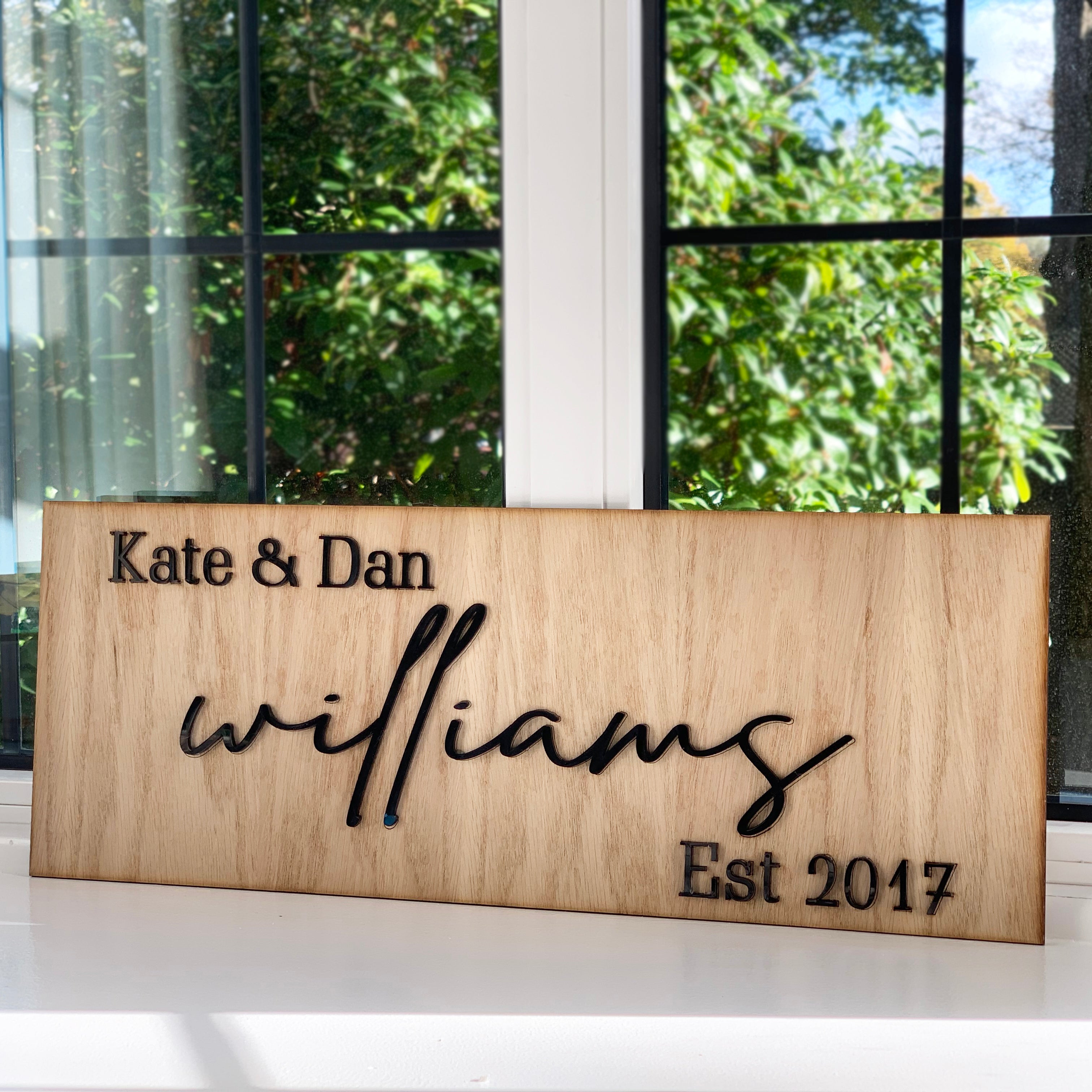Personalised Couples Wooden Sign