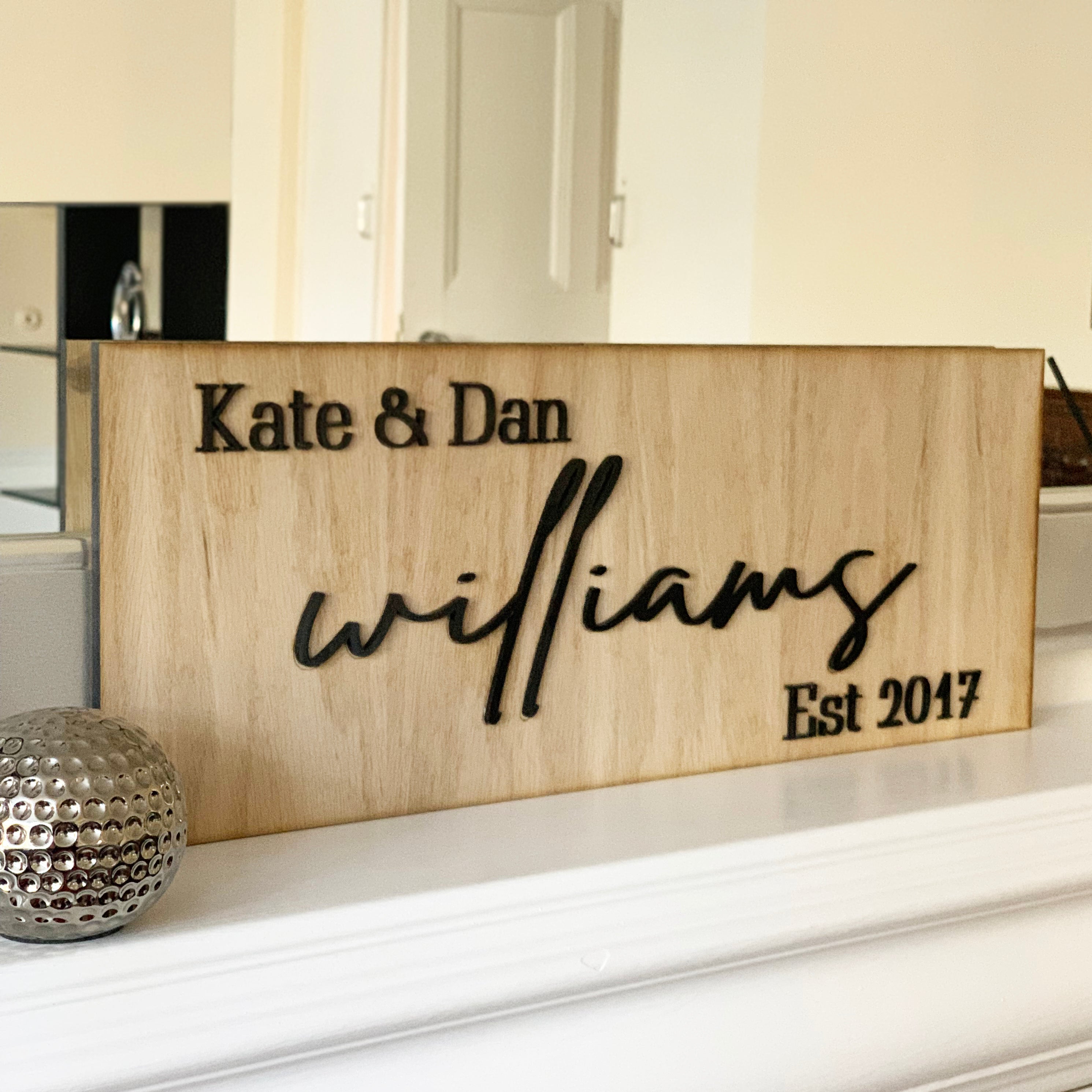Personalised Couples Wooden Sign