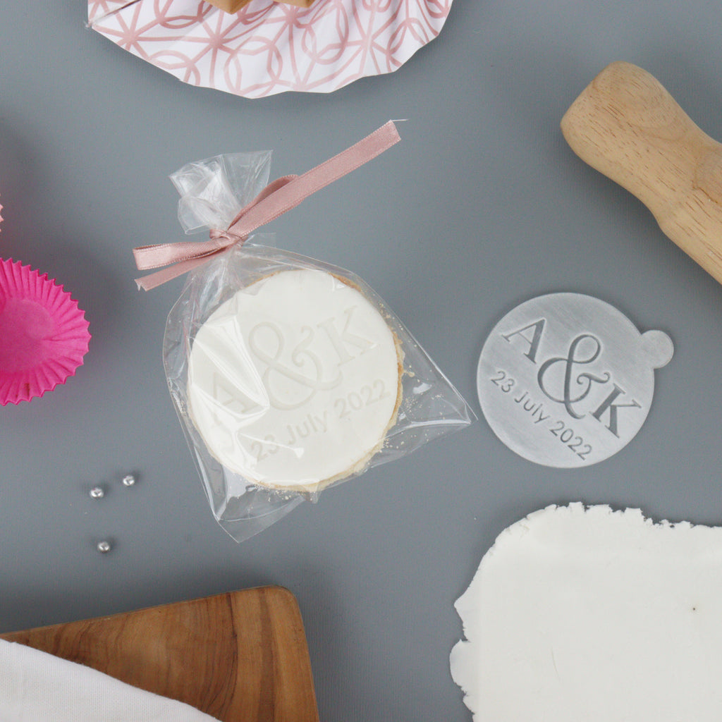 Custom initials fondant embosser for baking