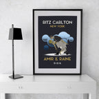 Custom retro wedding keepsake in red, yellow, turquoise, or blue