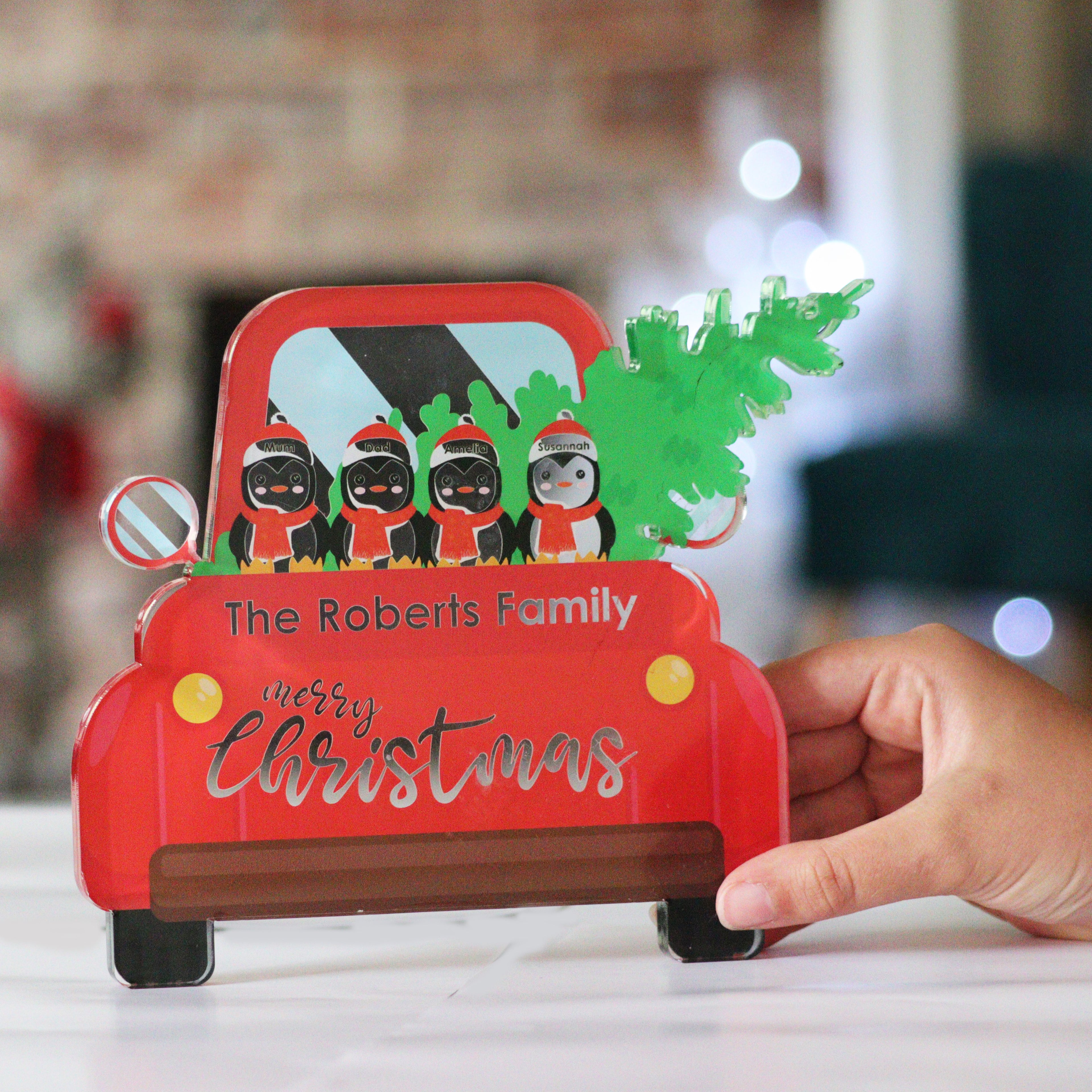 Personalised Family Christmas Penguin Ornament