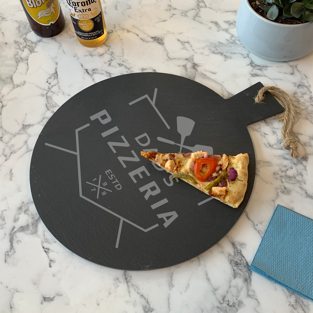 Durable 33 cm slate pizza serving board
