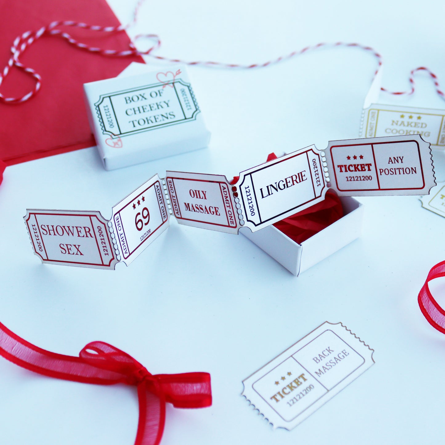 Personalised Cheeky Ticket Stub Tokens Valentine's Day