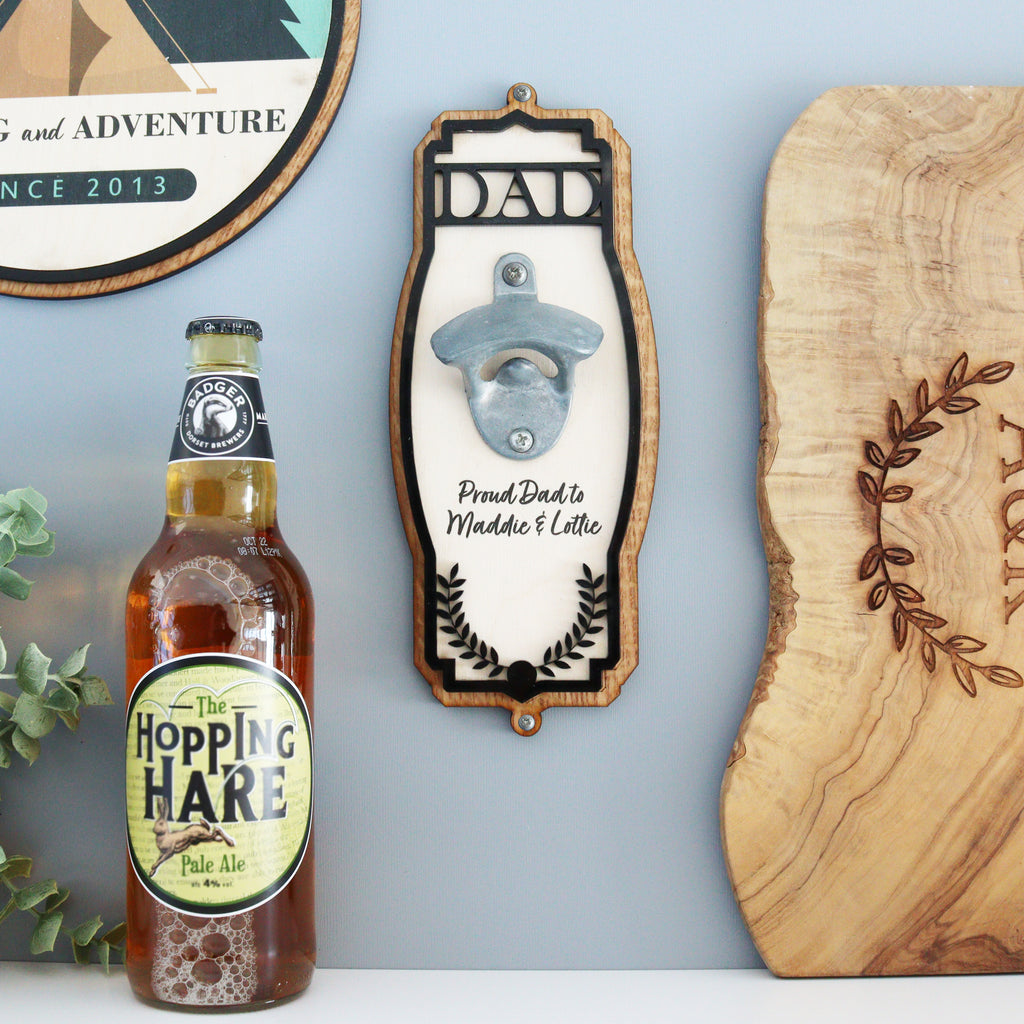 Father’s Day personalised wall mounted bottle opener