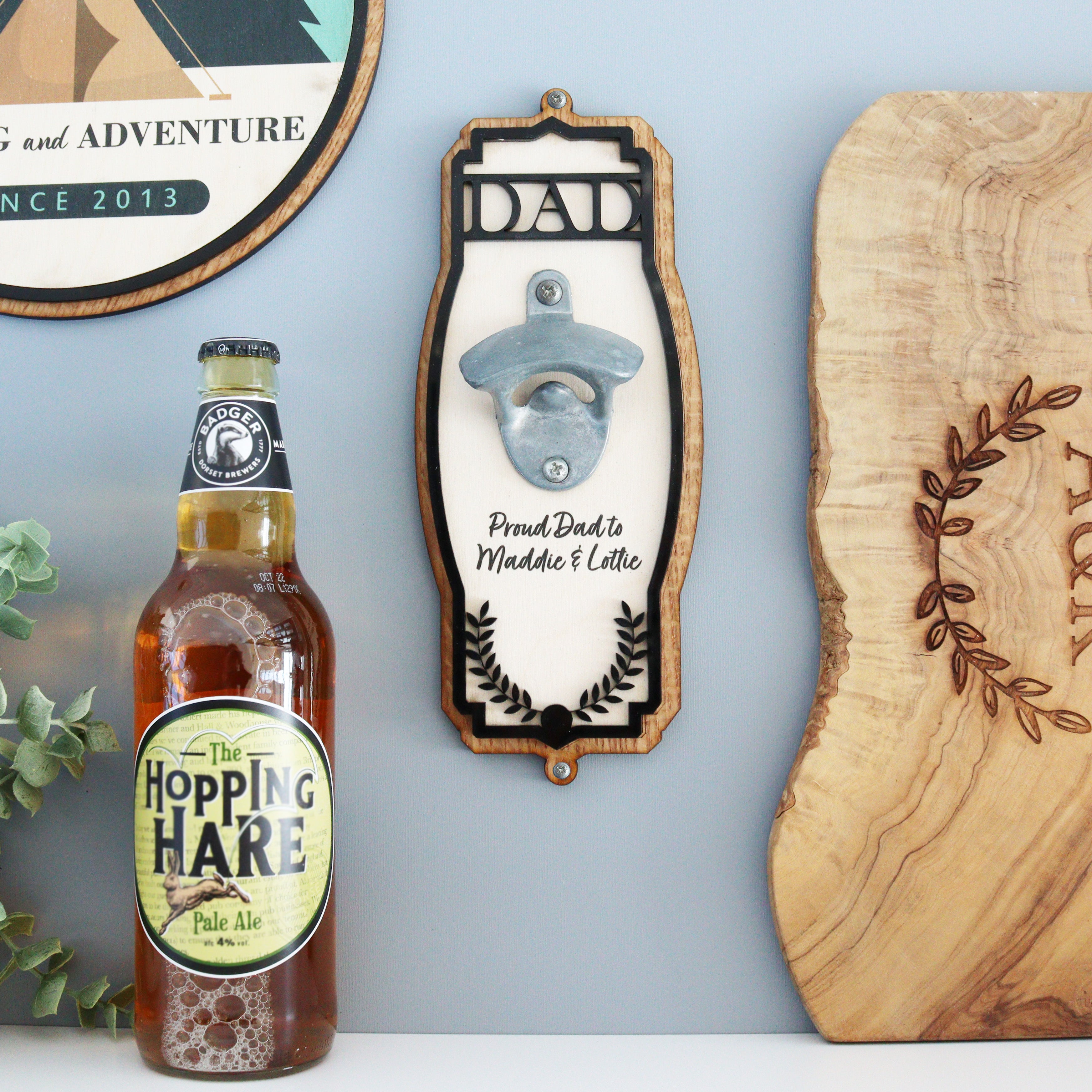 Father’s Day personalised wall mounted bottle opener