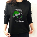 Festive black cat lover Christmas jumper with sparkly design