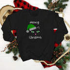 Funny black cat Christmas jumper with a festive feline design
