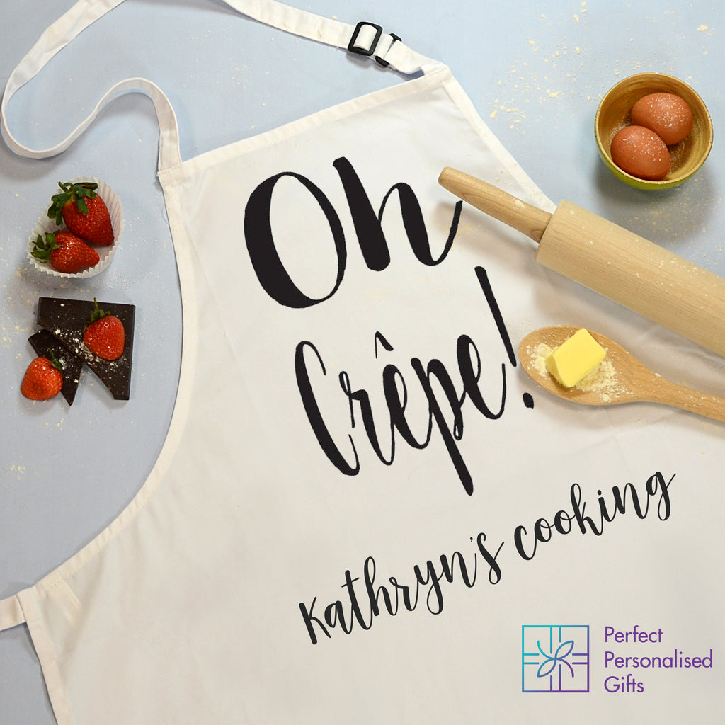 Custom kitchen apron for bakers and home cooks