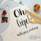 Custom kitchen apron for bakers and home cooks