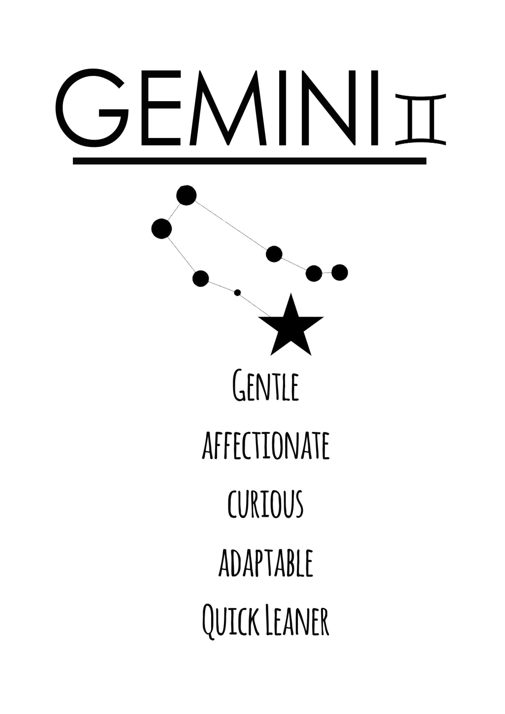 Horoscope Monochrome Print