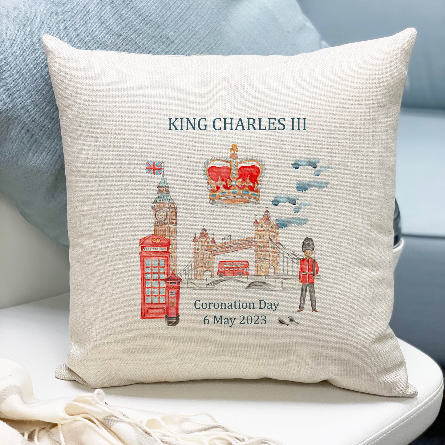 HM King Charles III cushion God save the king Commemorative cushion 2023
