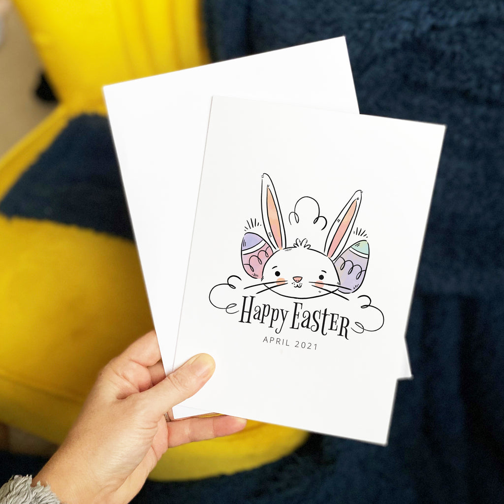 Handwritten message space inside Easter card
