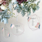 Hexagonal Acrylic Hanging Wedding Table Plan