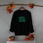 Happy Hallo..Wine Halloween Glow In The Dark Sweatshirt