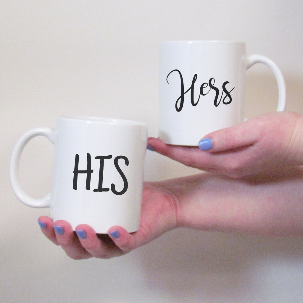 His and hers couples mugs wedding gift