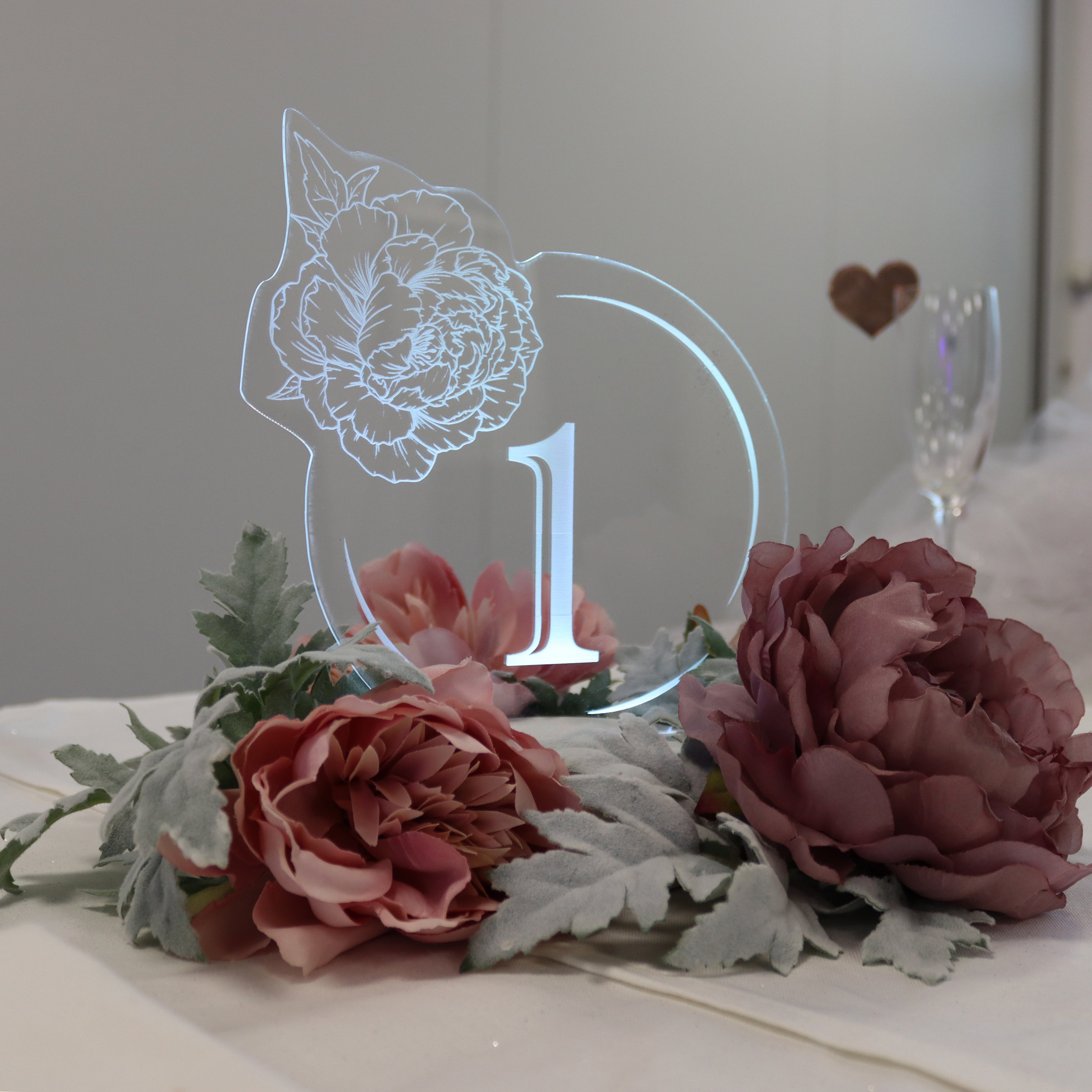 Light Up Wedding Centrepiece Table Number
