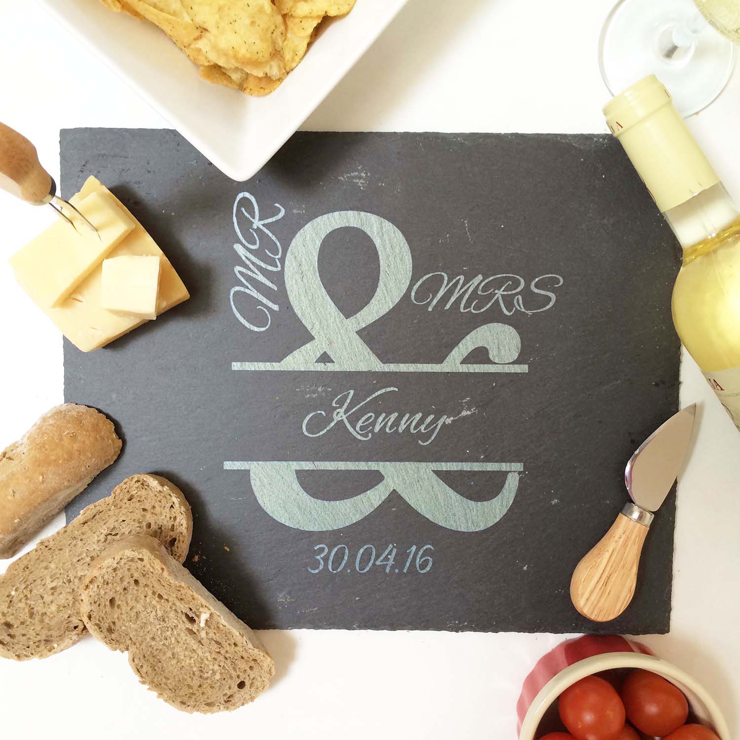 Couples Slate Cheeseboard