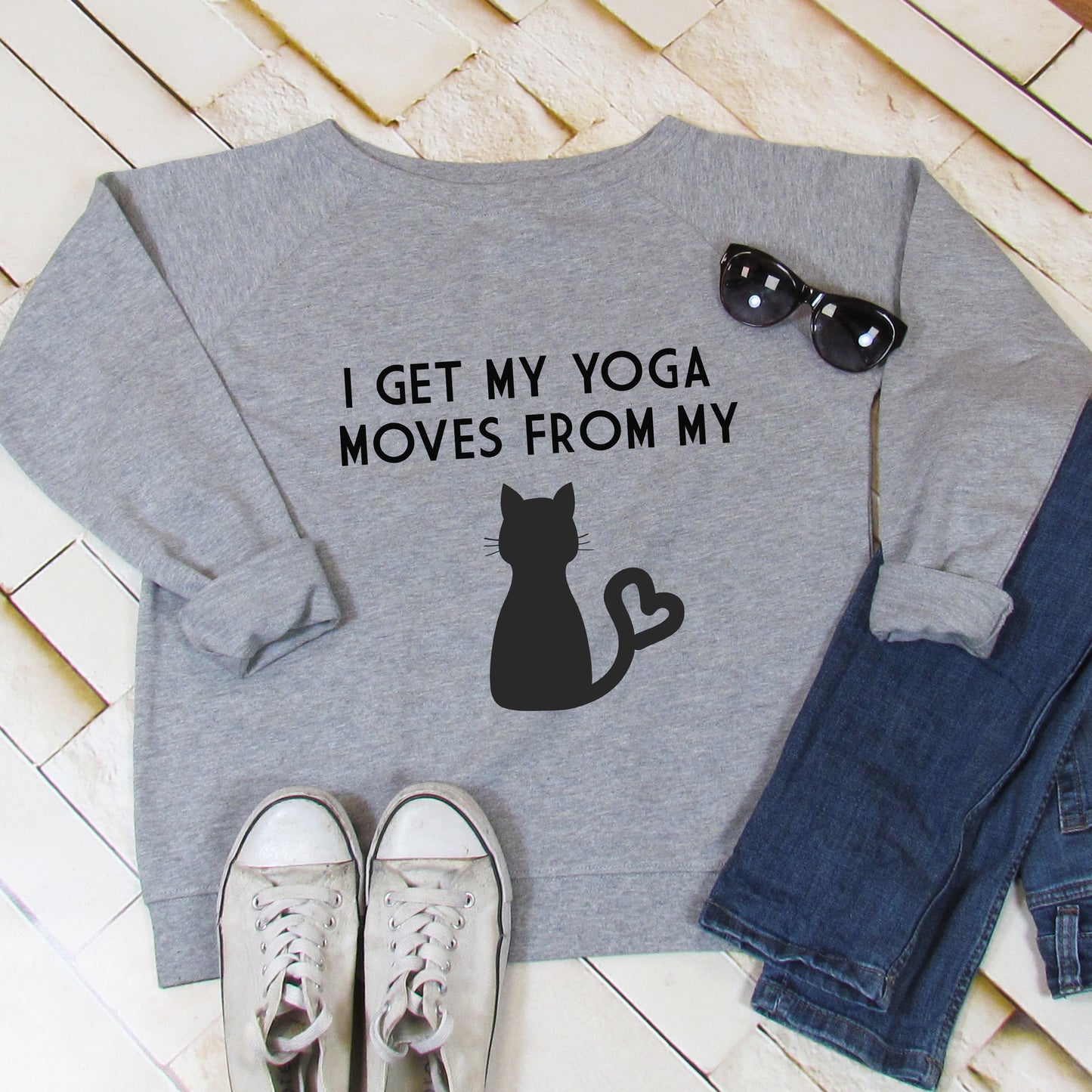 I Get Yoga Moves From My Cat Slouch Sweatshirt