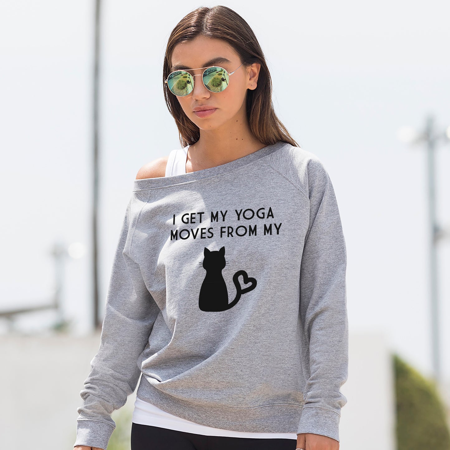 I Get Yoga Moves From My Cat Slouch Sweatshirt