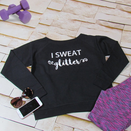 I Sweat Glitter Slouch Fit Sweatshirt