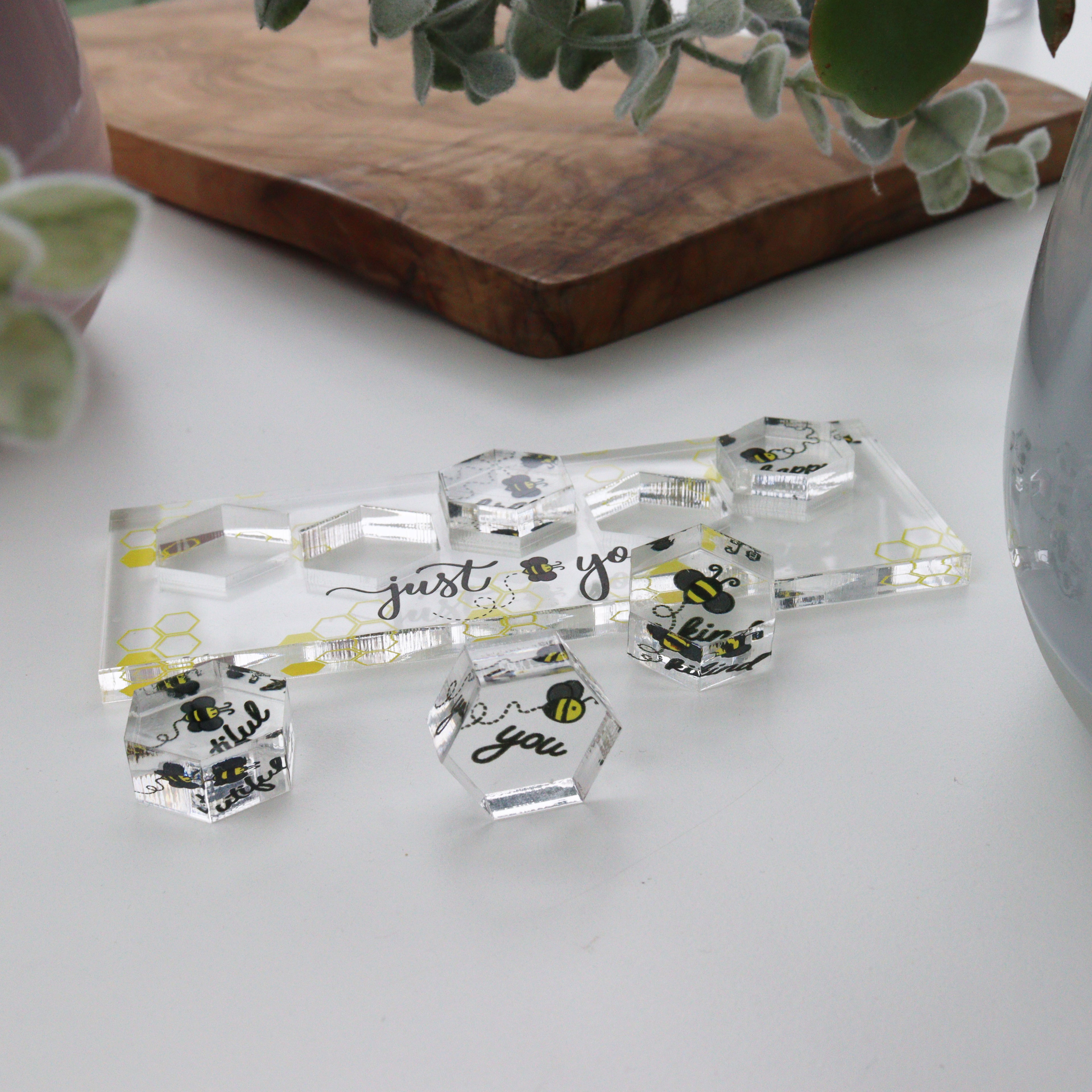 Just Bee You motivational token stand