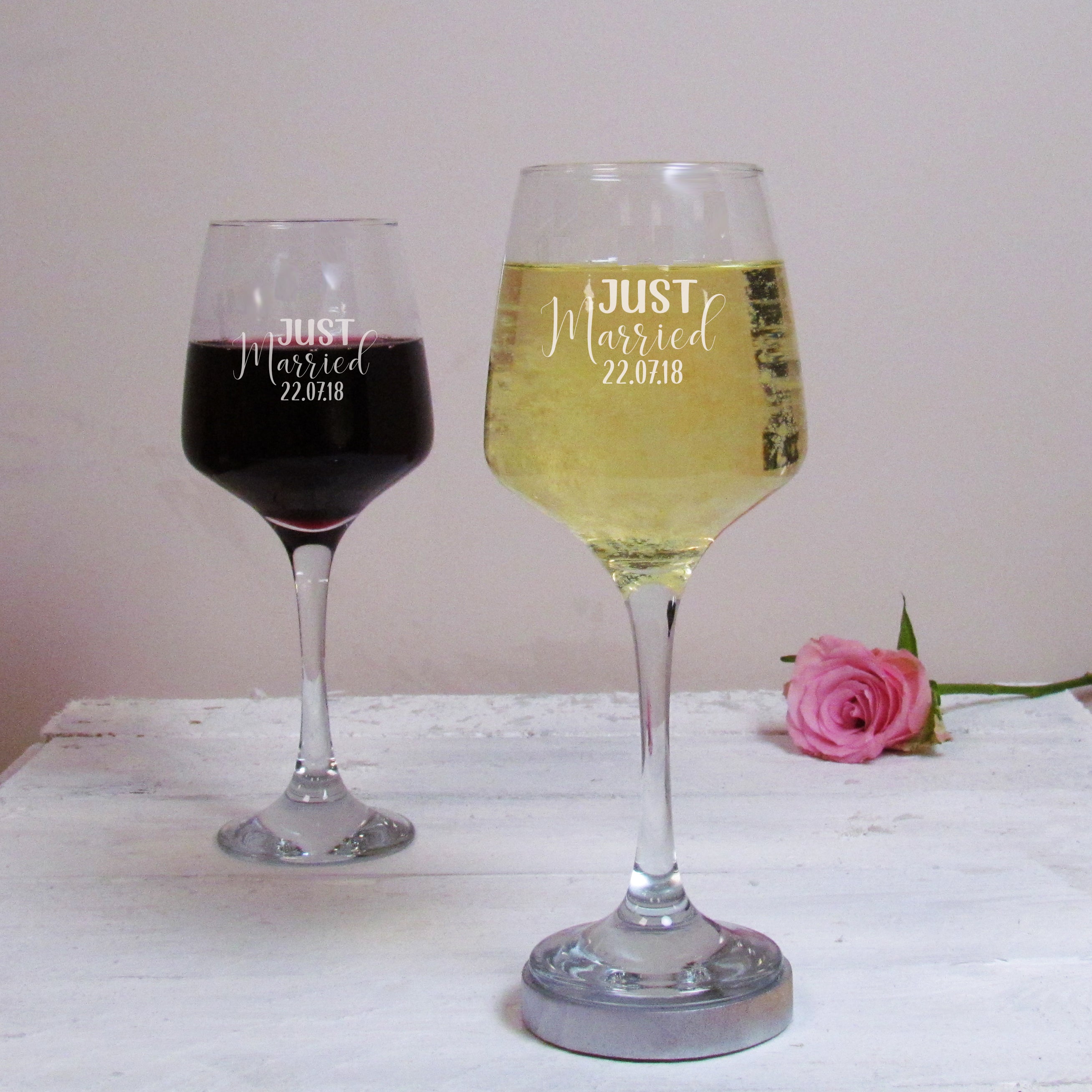 Personalised Engraved Wedding Wine Glass - Just Married