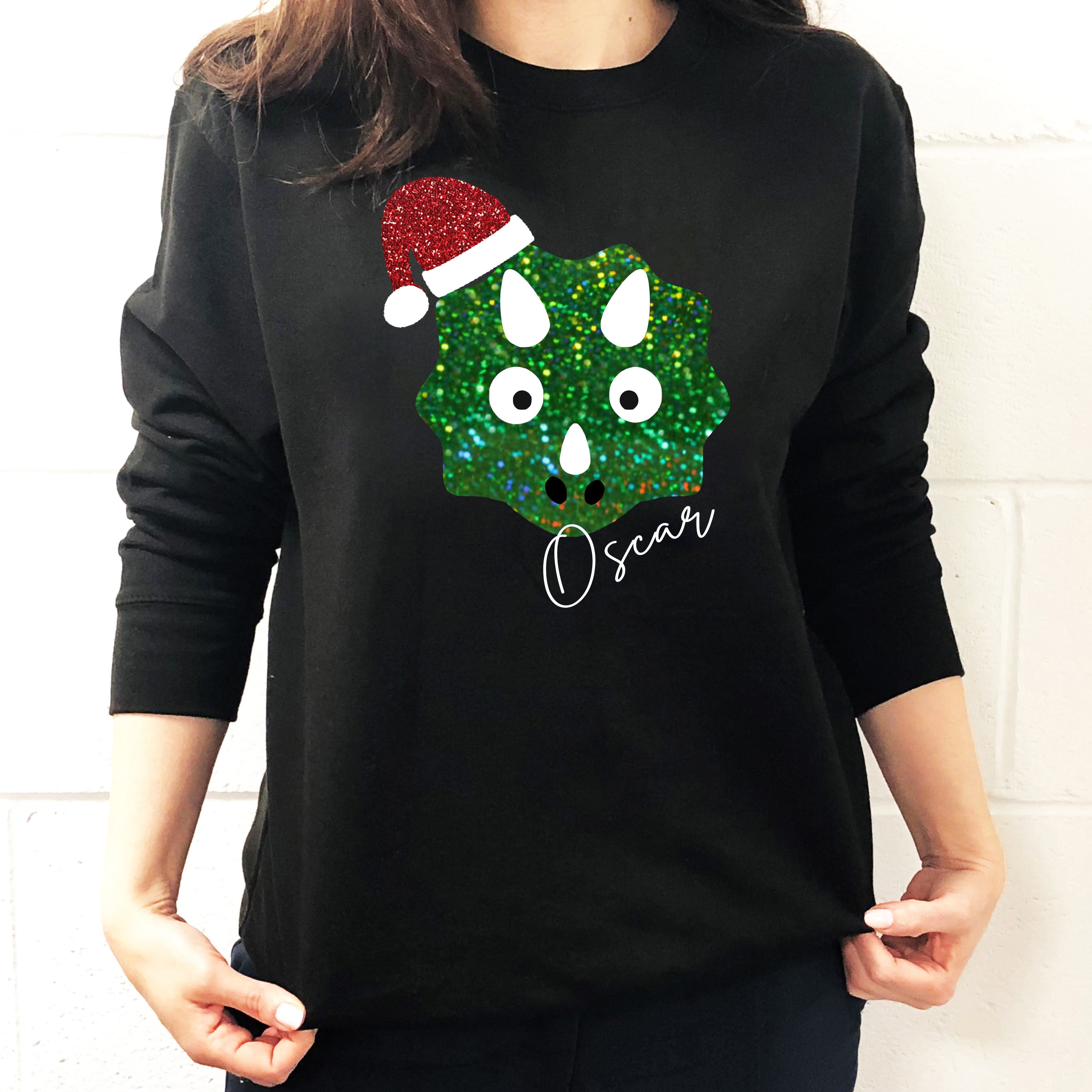 Personalised Children's Dinosaur Christmas Jumper
