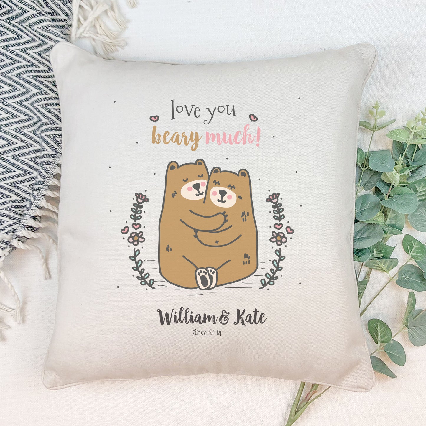 Love You Beary Much Cushion Cover