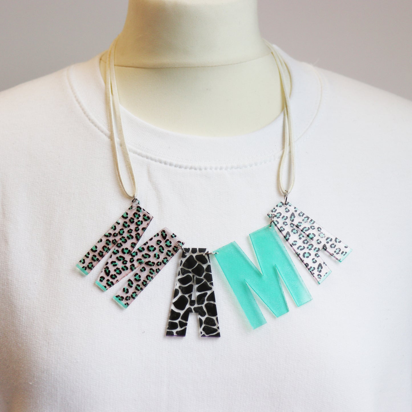 Mama print mothers day necklace MAMA leopard print necklace gift for Mothers day