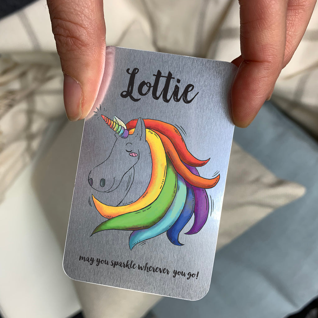 May You Sparkle Unicorn Metal Wallet Card