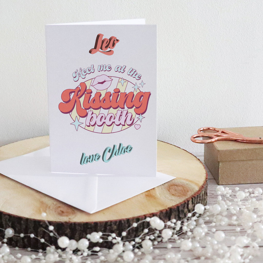 Meet Me at the Kissing Booth Personalised Retro Card