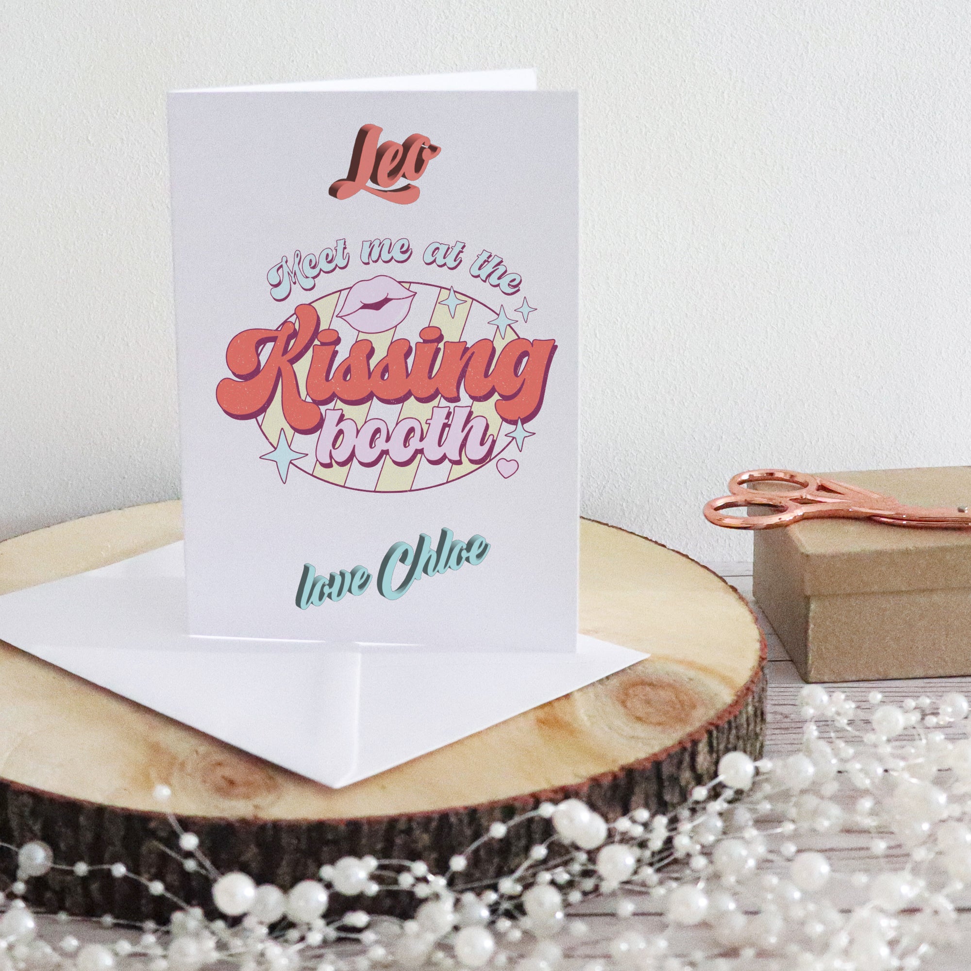 Meet Me at the Kissing Booth Personalised Retro Card