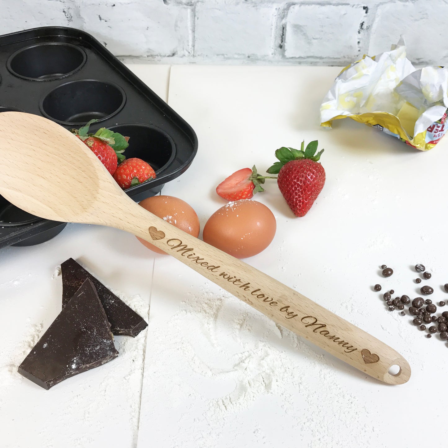 Mixed with Love Wooden Spoon