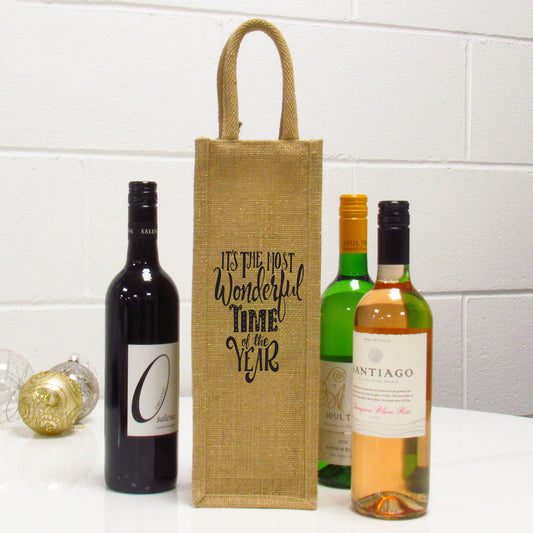 The Most Wonderful Time Of The Year Single Wine Bag