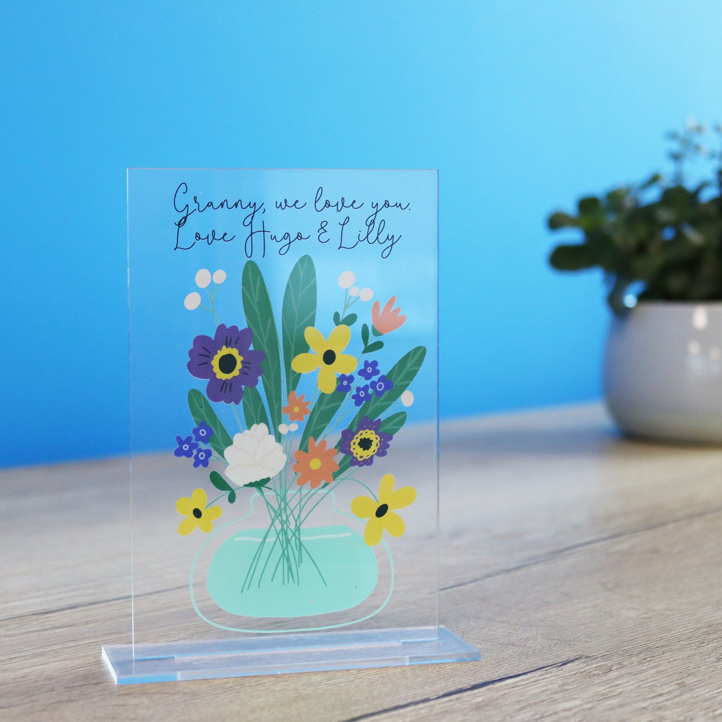 Printed Personalised Flower Alternative Card
