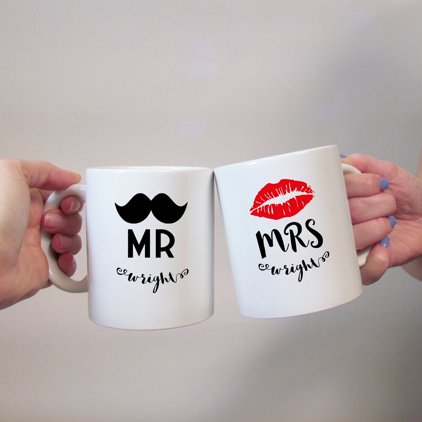 Moustache & Lips Wedding Mug Set