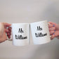 Mr & Mrs Personalised Wedding Mugs