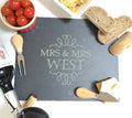 Personalised Mrs & Mrs Slate Cheese Board