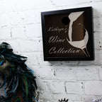 Personalised wall mounted wine cork collection box
