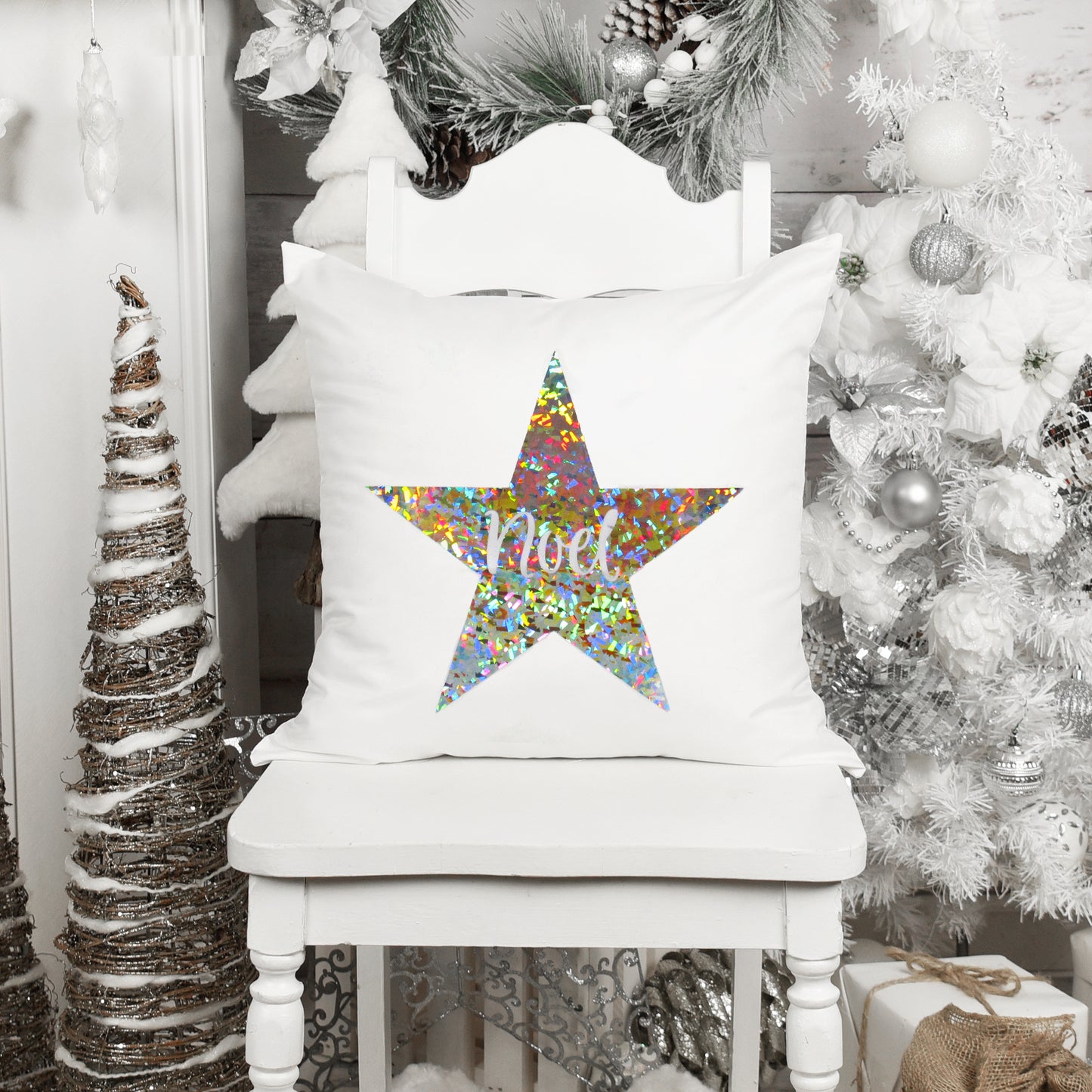 Noel Christmas Star Cushion