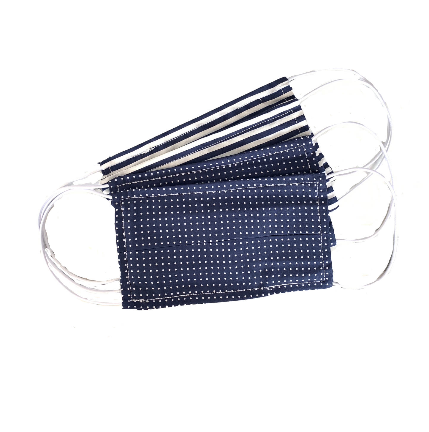 Pack Of Four Navy And White 100% Cotton Face Mask