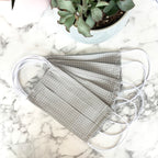 Pack Of Five Grey Pin Spot 100% Cotton Face Masks