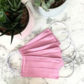 Pack Of Five Pink Pin Spot 100% Cotton Facemasks
