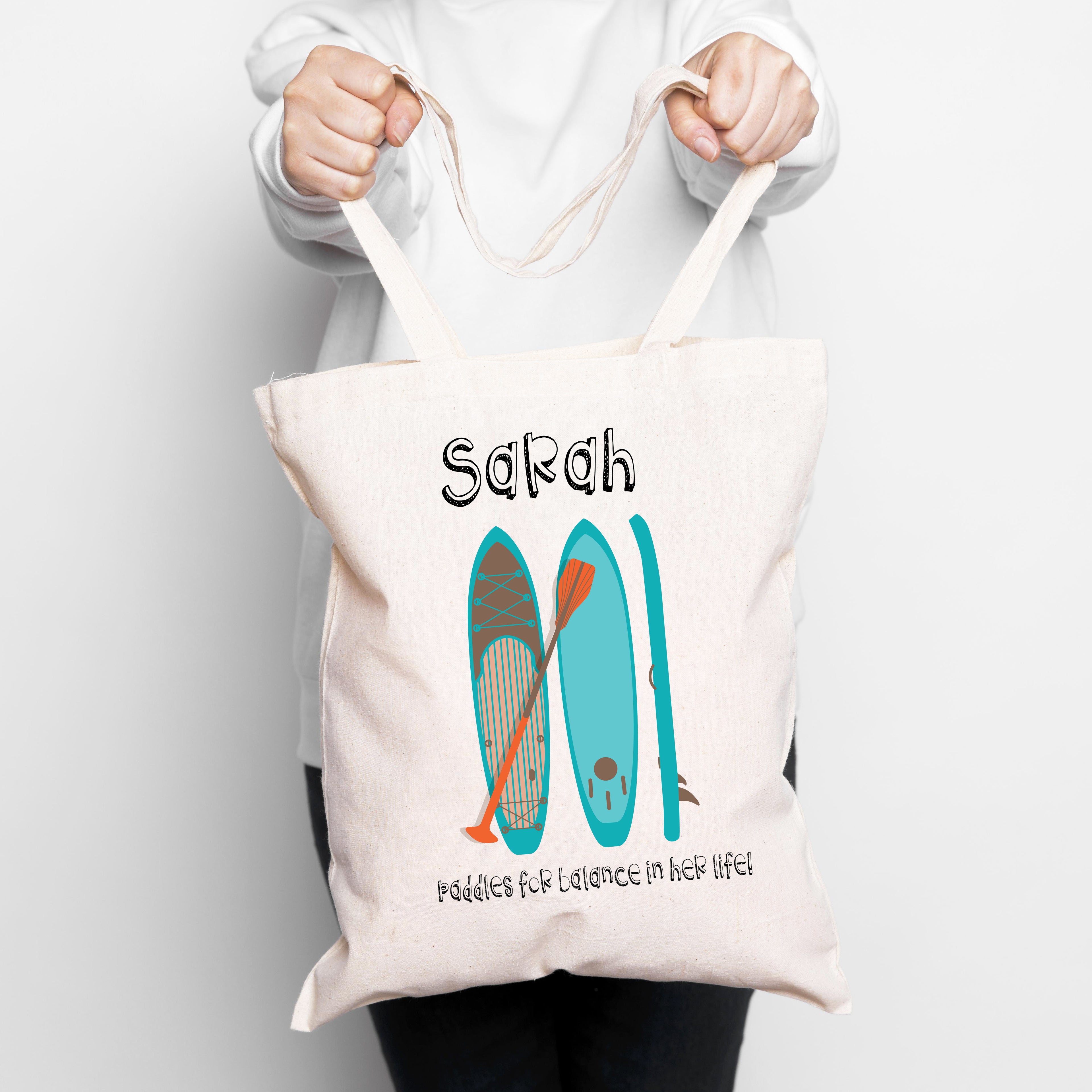Personalised I Paddle For Balance Paddleboard Tote Bag