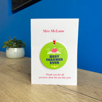 Personalised Thank You Teach Card With Medal
